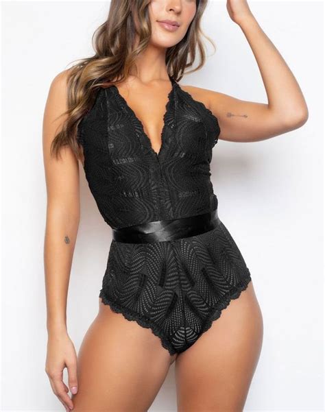 Body Lingerie En Dentelle Sexy Avec D Tail De Ruban Noir M Neu Und Originalverpackt In La