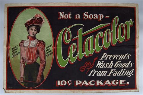 Early American Antique Advertising Print On Linen Cetacolor