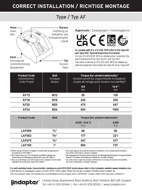 Lindapter - Type-Af - Installation-Guide | PDF