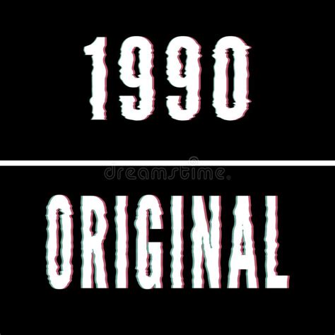 1990 Original Slogan Holographic And Glitch Typography Tee Shirt