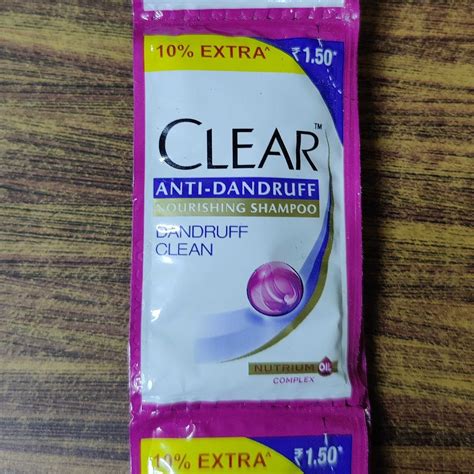 clear shampoo sachet