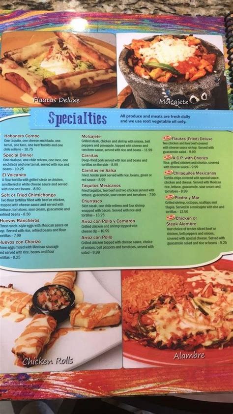 El Arriero Mexican Grill Menus In Miami Oklahoma United States