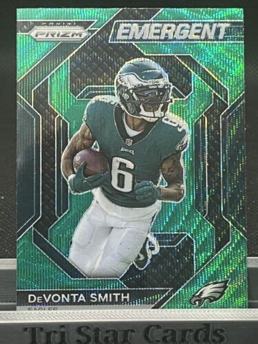 2023 Panini Prizm H 11 DeVonta Smith Emergent Green Wave Philadelphia