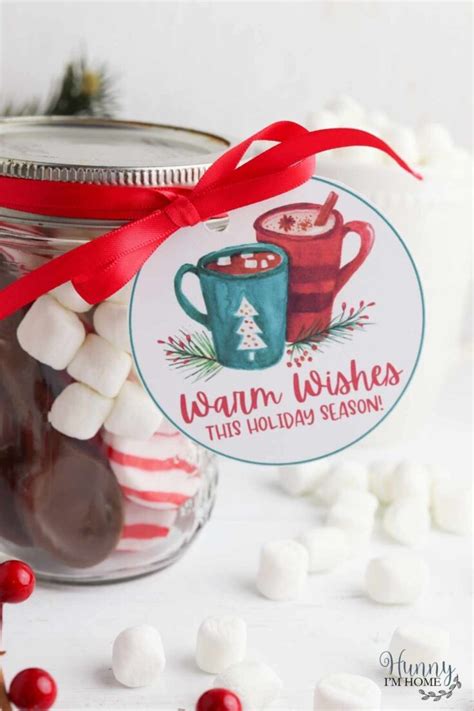 Quick Easy Mason Jar Hot Chocolate Gift With Printable Gift Tag