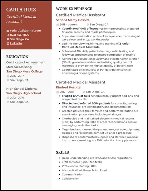 3 Certified Medical Assistant Resume Examples For 2025