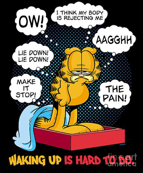 Garfield Waking Up Is Hard To Do Digital Art by Timothy Oxley | Pixels