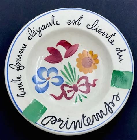 Cendrier Fa Ence Sarreguemines Publicitaire Vintage Pour Le Printemps