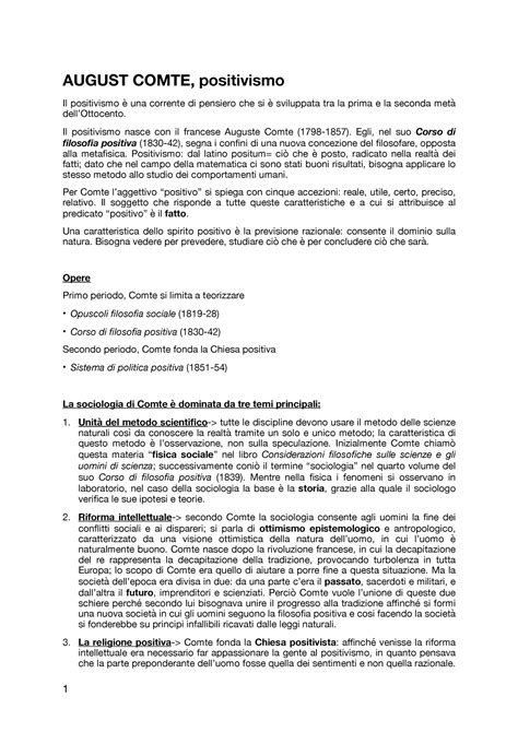 Auguste Comte positivismo AUGUST COMTE positivismo Il positivismo è
