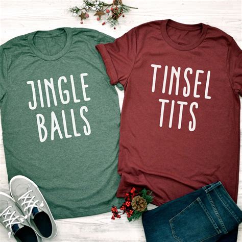 Jingle Balls And Tinsel Tits Shirts Couple Christmas Shirts Christmas Shirts Ugly Christmas