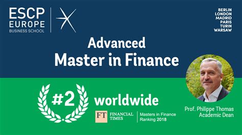 escps advanced master  finance ranks  worldwide  financial