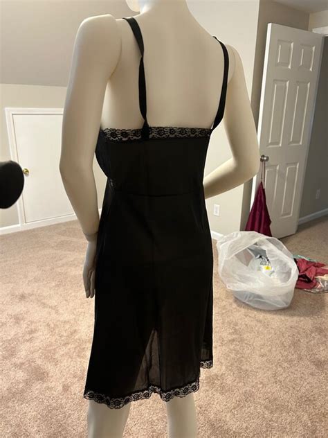 Vintage Lingerie Black Baby Doll Dress Sz Xs Gem