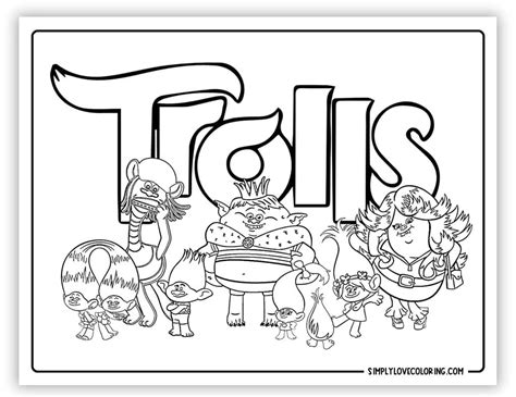 Trolls Coloring Pages Free Pdf Printables Simply Love Coloring