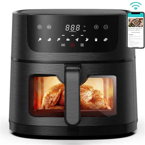 6l 7l 8l Smart Air Fryers With Wifi Tuya App Visible Window Toaster ...