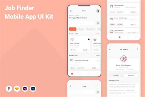Job And Hiring Mobile App Ui Kit Graphic By Betush · Creative Fabrica