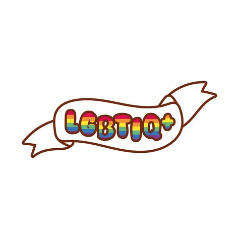 Lgbtiq Word With Gay Pride Stripes On A Ribbon 1879028 Vector Art At