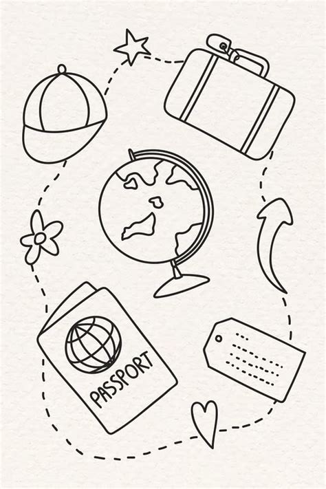Hand Drawn Travel Element Vector Premium Vector Rawpixel Travel