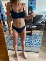 Zaful Ribbed Textured Cut Out High Cut Bikini Swimwear In Blue Zaful