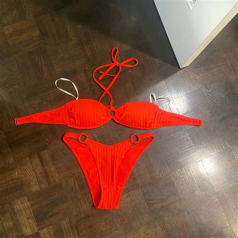 Aerie Swim Vibrant Red Bikini Set Poshmark