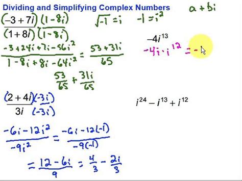 Operations With Complex Numbers Youtube Worksheets Library