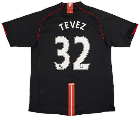 2007 08 Manchester United Away Shirt Tevez 32 910 L