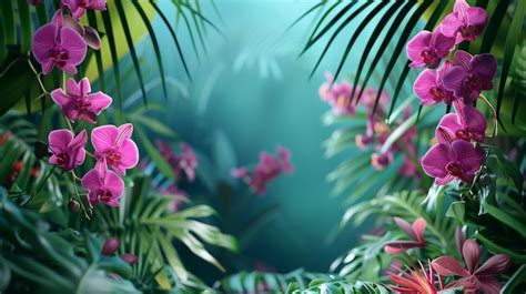 Premium Photo Exotic Orchids In A Tropical Setting