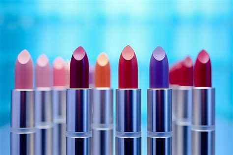 Premium Photo Lipsticks In Line With Different Color Generative Ai