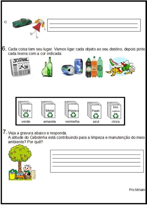 Atividades Sobre Lixo E Reciclagem 5 Ano - 32 ideias de Coleta seletiva de lixo atividades sobre reciclagem ...