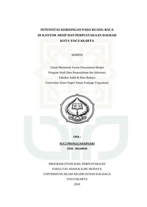 Pdf Intensitas Kebisingan Pada Ruang Baca Di Digilib Uin Suka Ac Id