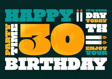 Verjaardagskaart 30 Jaar Man Typografisch Kaartje2go