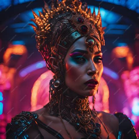 Premium Photo Queen Of The Damned Posing In A Throne Room Wearing Her