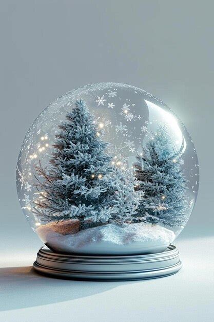 Premium AI Image A Snow Globe With Trees Inside Of It