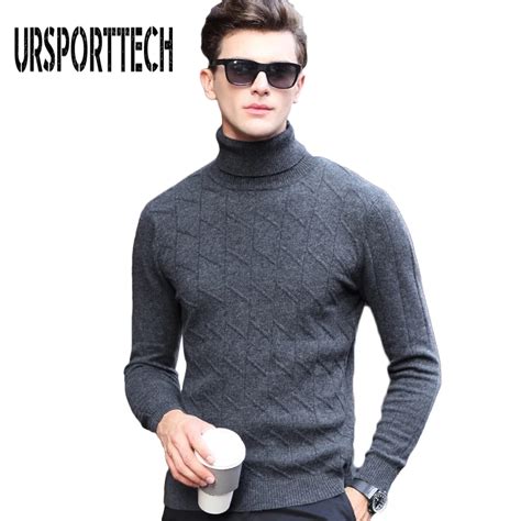 Men Winter Thick Warm Cashmere Sweater Men Turtleneck Brand Mens