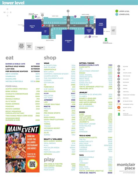 Map Of Montclair Plaza Stores