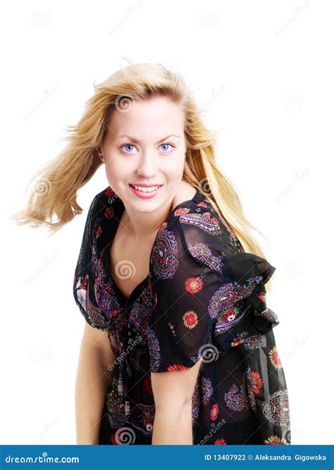 Belle Femme Blonde De Sourire Photo Stock Image Du Beau Coiffure