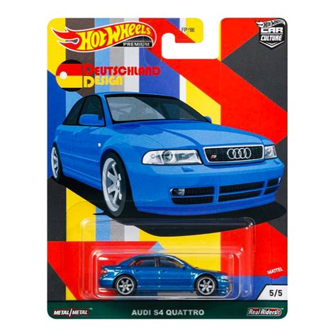 Masinuta Metalica Hot Wheels Premium Audi S4 Quattro Deutschland Design 1 64 Albastru EMAG Ro