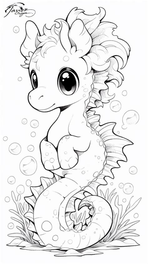 Caballito De Mar Dibujo Descargar Imprimir Y Colorear ¡gratis Nel