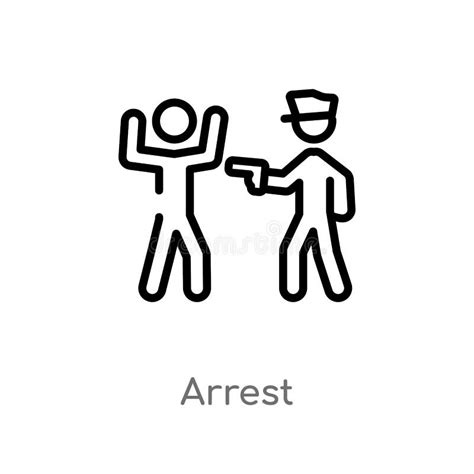 Arrest Black Icon Concept Arrest Flat Vector Symbol Sign