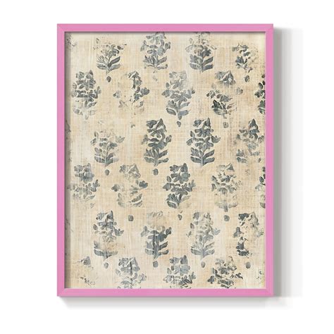Vintage Blockprint I In Paper Solid Wood 11 X 14 Framed Print