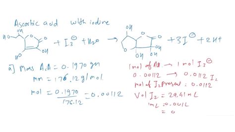 Solved Titration Calculations Ascorbic Acid Vitamin C Reacts