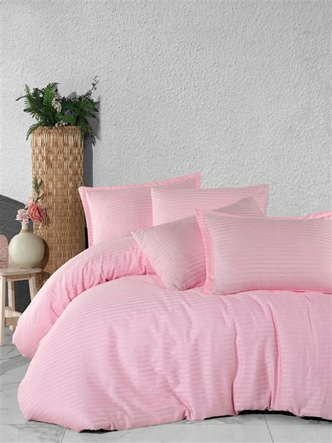 Satin Light Pink Quilt Cover Set Akhome Textile