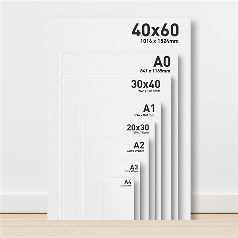 sizes  poster board