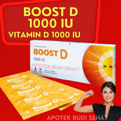 Jual Vitamin D 1000 IU BOOST D 1000IU Strip Isi 10 Tablet Jaga Daya