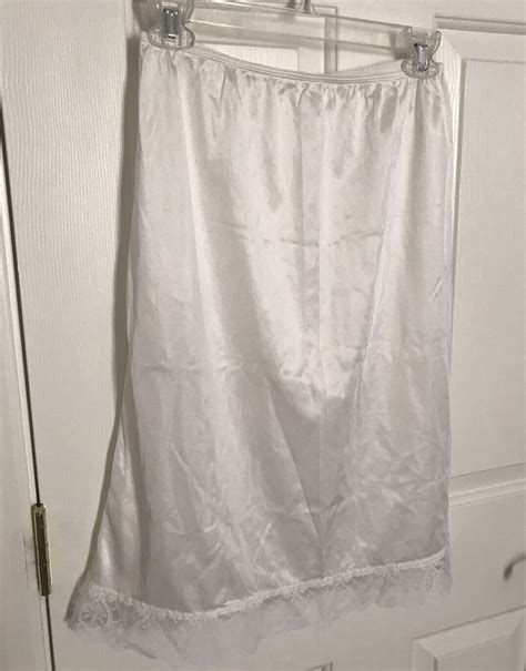 Vintage S Half Slip Petticoat Lingerie White Silk Gem