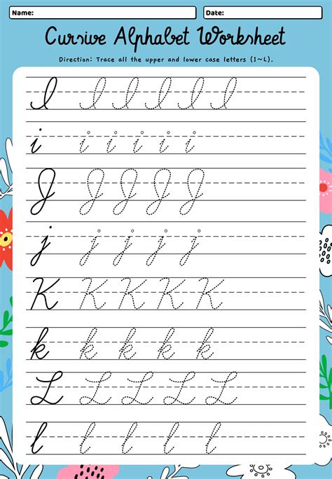 cursive letters alphabet printable 1