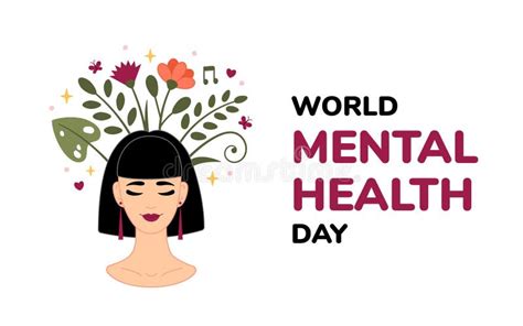 Carteles Del Día Mundial De La Salud Mental Con Una Sonriente Latina