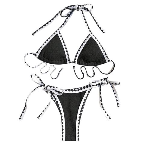Hot Days Bold Styles Utsjkr Womens Two Piece Swimsuit Triangle String Bikini Set High Cut Sexy