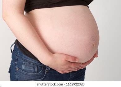 Arms Holding Naked Baby Bump Wearing Stock Photo Shutterstock