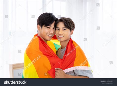 Happy Asian Homosexual Gay Couple Standing Stock Photo 1908804415 Shutterstock
