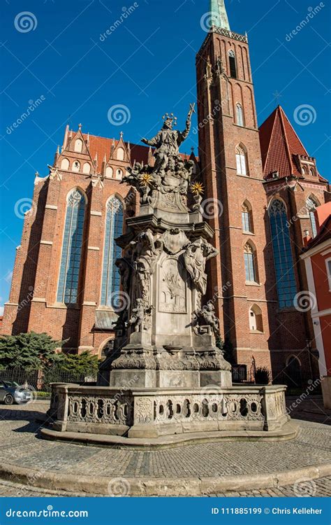 Wroclaw Poland March Naked Swordsman In The Square In Front Of The University Of