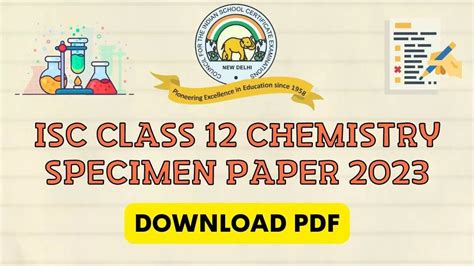 Isc Chemistry Specimen Paper 2023 Cisce Class 12 Chemistry Sample